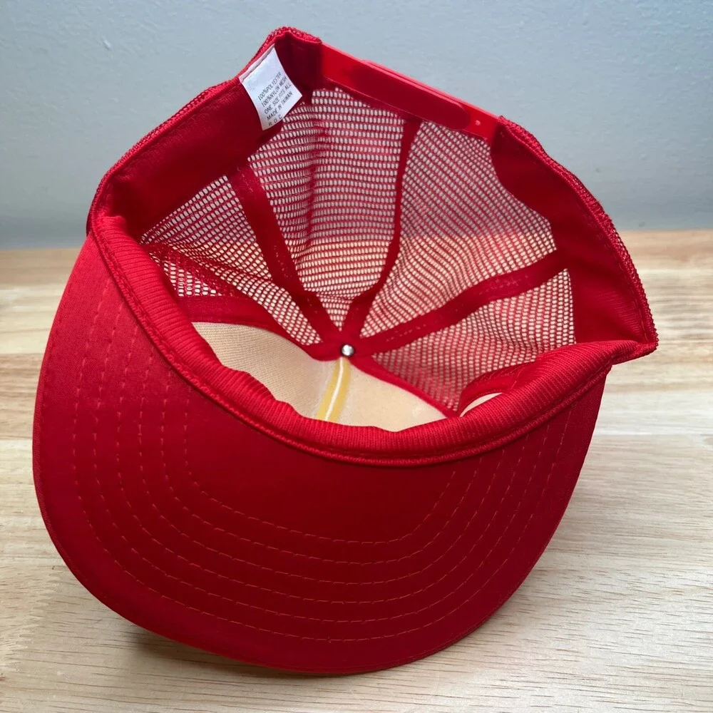 Puma Co Trucker Hat Mens Adjustable Red Snapback Cap Mesh Back‎ Advertising